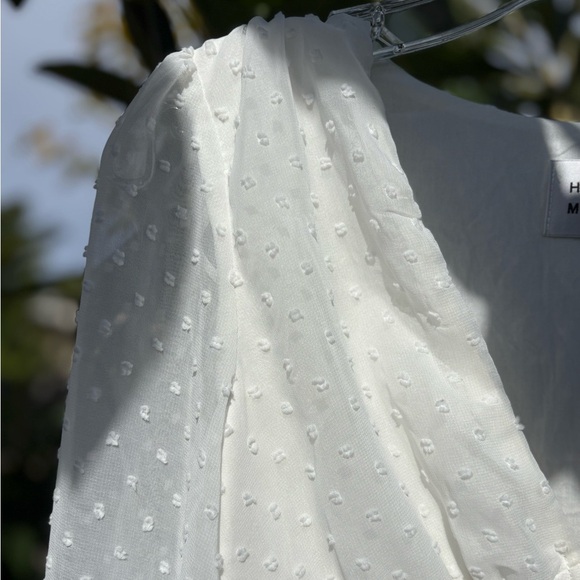 Hello Molly Twin Sister White Sheer Polka Dot Layered Fabric Mini Dress Size 2 - Picture 7 of 10